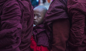 Buddhist monks at the Ananada pagoda festival