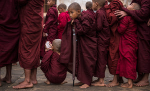Buddhist monks at the Ananada pagoda festival
