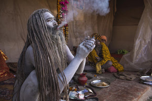 Naga Babas smoking charas