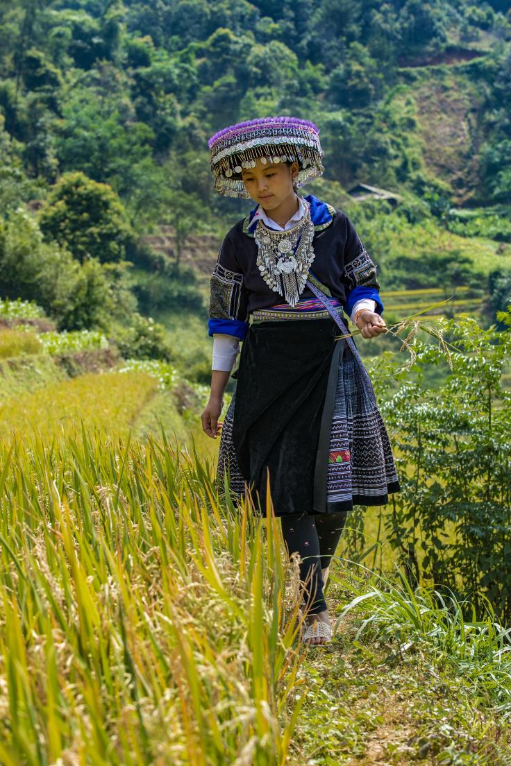 Traditional dress of a girl from the H'mong ethrnic group