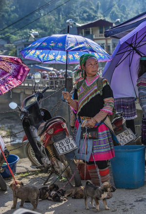 The Hmong Flower Women at the Sunday market in Bac Ha