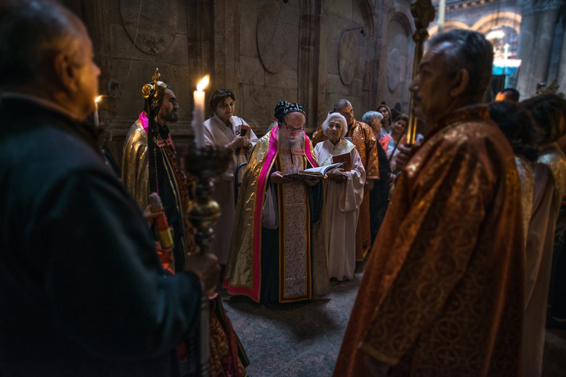 Holy fire ceremony at the church of holy sepulcher