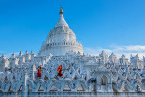Hsinbyume pagoda, the white temple in Myanmar